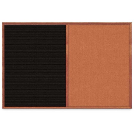 United Visual Products Slim Style Indoor Enclosed Corkboard, 30 UV503SCH-SATIN-DRKSPR